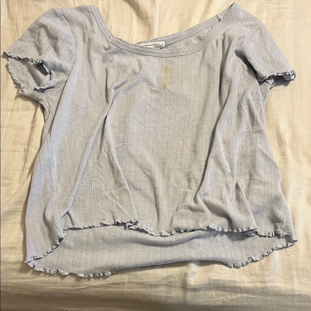 Hippie Rose Light Gray Short Sleeve Top